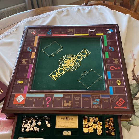 Franklin Mint - Monopoly Collectors Edition Wood Board "Complete" Game. - 1991 - Picture 3 of 7